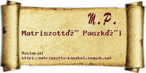 Matriszottó Paszkál névjegykártya